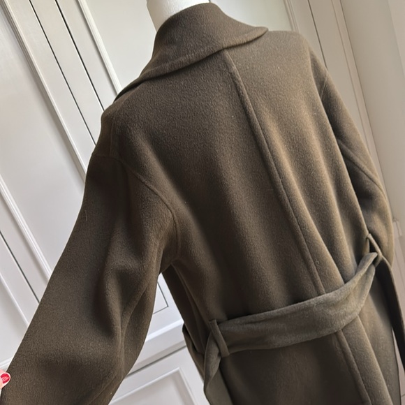 NWOT Vince wool blend trench coat. Army green/brown color, XS, oversized fit. - Picture 5 of 11